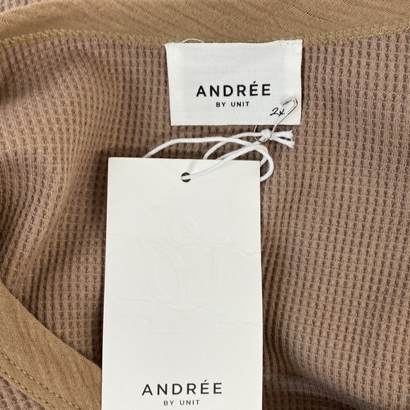 Andree Waffle Knit Top Long sleeve Boho 2X NWT - Picture 9 of 10